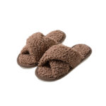 Women's Cross-Belt Plush Home Slippers - Image 5