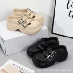 Women's Closed-Toe Platform Clogs with Thick Soles – Slip-On High-Heel Casual Outdoor Sandals - Image 4
