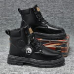 Men's High-Top Thick-Sole Work Boots - Image 4