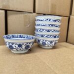 Blue White Porcelain Lotus Ramen Bowl - Image 6