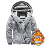 Men's Fleece-Lined Hooded Zip-Up Jacket Plus Size S-2XL - Image 4