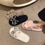 Women's Love Bow Plush Home Slippers - Image 3