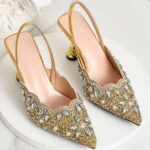 Rhinestone Stiletto Heel Pointed-Toe Mules - Image 3