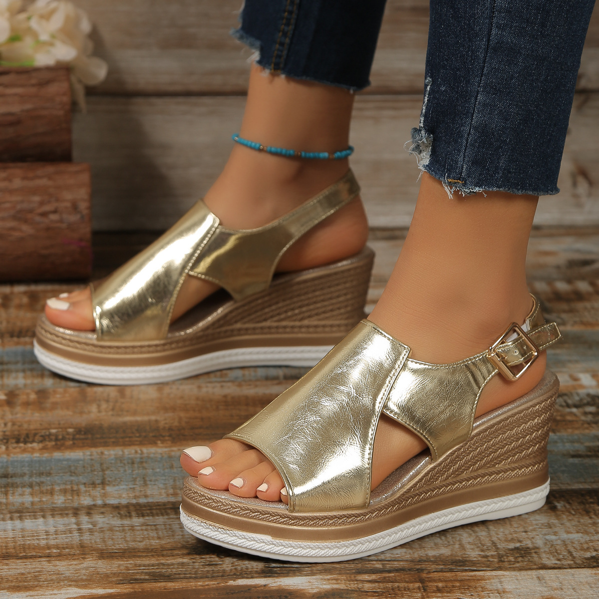 O1CN01NwAzER1qNGhJkzcTD_2217636725483-0-cib.jpg Women's Platform Wedge Sandals - Image 1