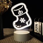 268 Christmas Stocking / White Base USB Single Color Warm Light No Switch