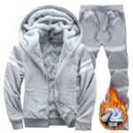 Men's Winter Fleece-Lined Hooded Sweatshirt and Pants Set - Thickened Casual Plus Size - Image 2