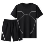 Men's Summer Short Sleeve T-Shirt and Shorts Set - Ice Silk Feel, Loose Fit, Casual Sportswear - Image 10
