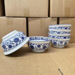 Blue White Porcelain Lotus Ramen Bowl - Image 2