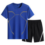 Men's Summer Short Sleeve T-Shirt and Shorts Set - Ice Silk Feel, Loose Fit, Casual Sportswear