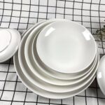 Pure White Ceramic Fruit Plate and Rice Plate Collection - Image 3