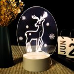 263 Christmas Reindeer 2 / White Base USB Single Color Warm Light No Switch