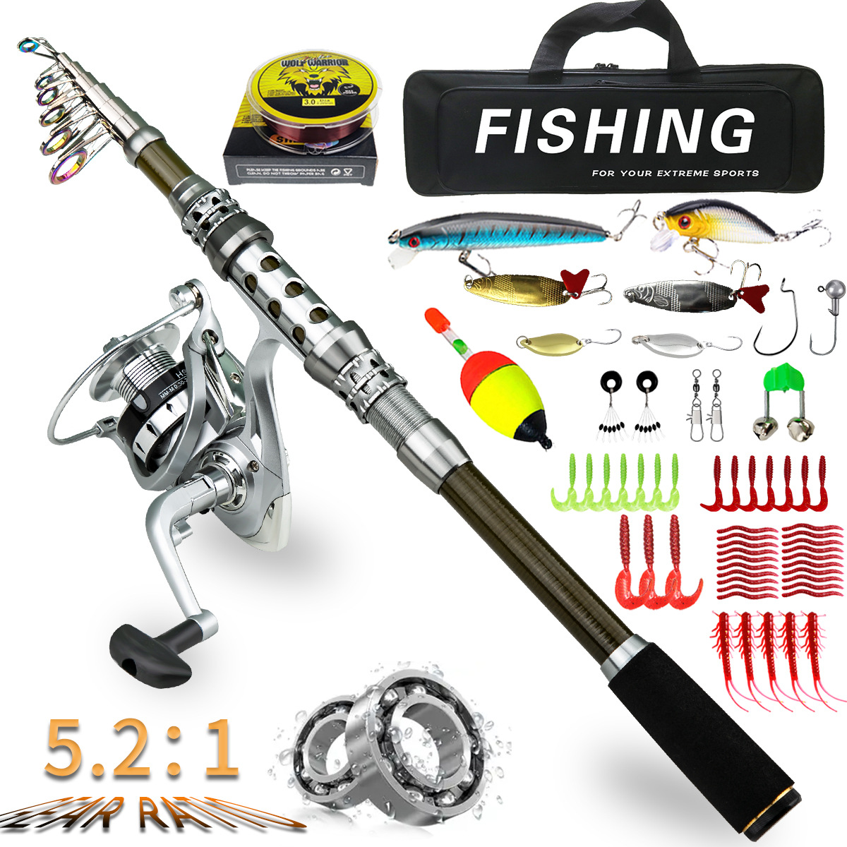 O1CN01TJcIos1gGipaUIRdZ_2214267284115-0-cib.jpg Telescopic Portable Long-Cast Rod and Reel Fishing Combo Set - Image 1
