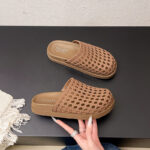 Women's Perforated Woven Mesh Flat Slippers - Image 3
