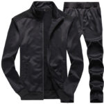 Men's Casual Two-Piece Tracksuit Set – Stand Collar Zip Jacket & Pants, Polyester, Spring/Autumn - Image 2
