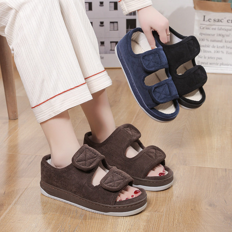 O1CN01ZrwA7D1fP8WBnmJNX_2218503043998-0-cib.jpg Adjustable Linen Thick Sole Sandals - Image 1