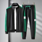 Men's and Teens' Spring-Autumn Casual Sports Tracksuit Set - Long Sleeve Jacket and Pants