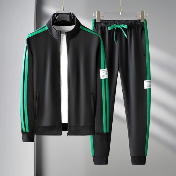 Men's and Teens' Spring-Autumn Casual Sports Tracksuit Set - Long Sleeve Jacket and Pants