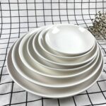 Pure White Ceramic Fruit Plate and Rice Plate Collection - Image 2