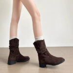 Women's Retro Suede Western Cowboy Boots - Image 3