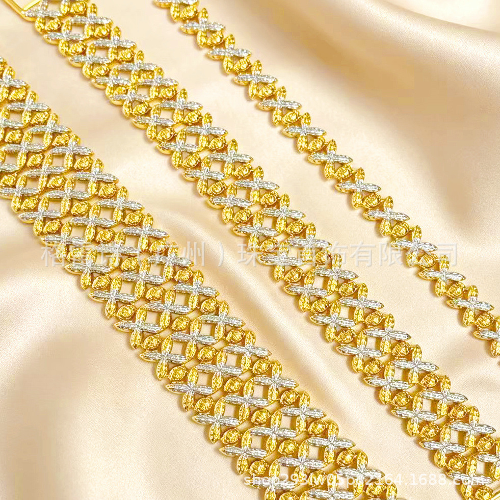 O1CN01bNft6I1Cv5OdppS5t_2219812890142-0-cib.jpg Gold-Plated Braided Two-Tone Bracelet - Image 1