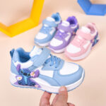 Girls' Cartoon Stitch Sneakers – Soft Sole Non-Slip Velcro Shoes (2026 Autumn) - Image 4