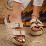 Women's Platform Sandals Metal Buckle Rivet - Image 4