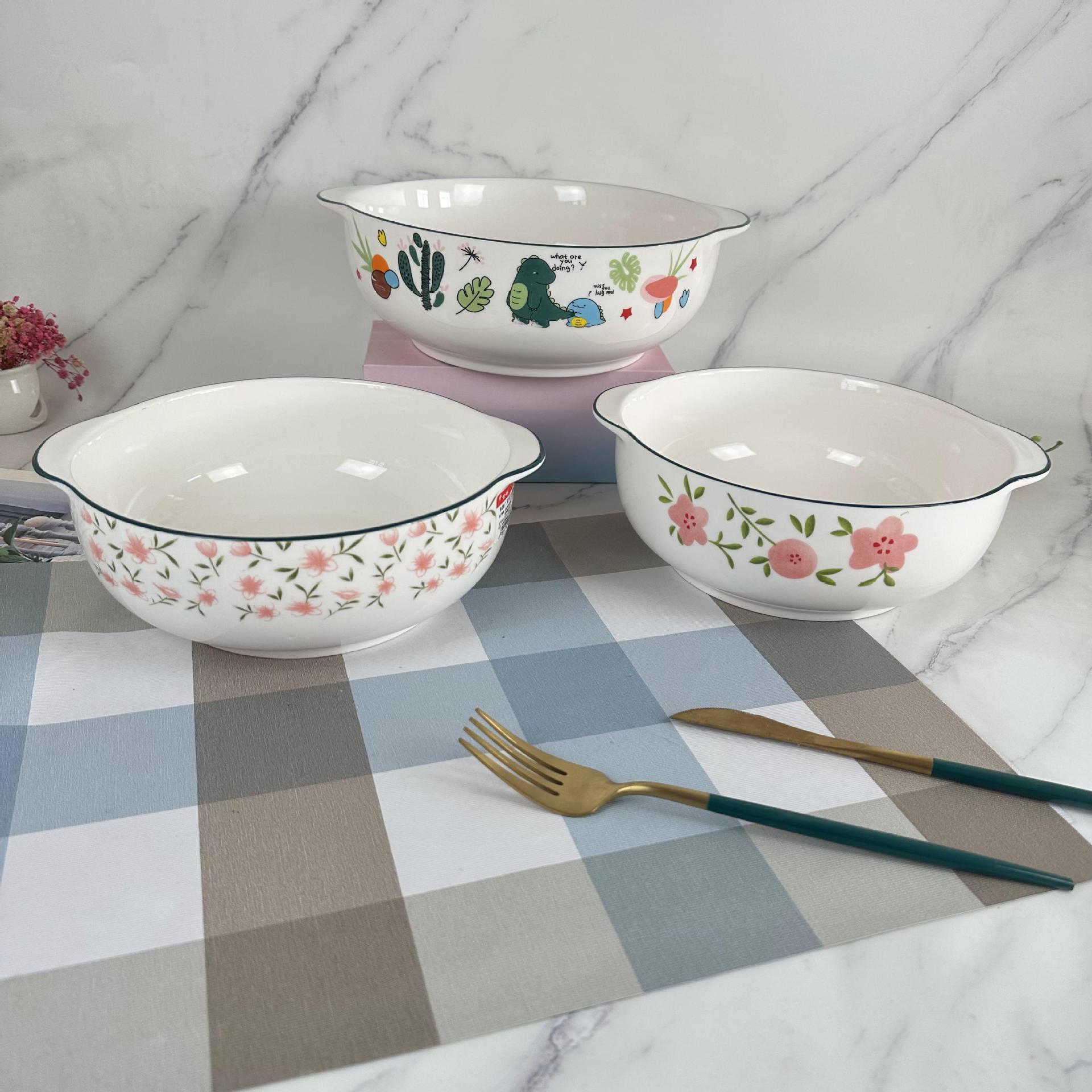 O1CN01dBHITl1KShVuMsdpR_2207814031163-0-cib.jpg Double-Ear Ceramic Soup Bowls - Image 1