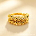 Gold-Plated Geometric Statement Ring - Image 12