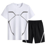 Men's Summer Short Sleeve T-Shirt and Shorts Set - Ice Silk Feel, Loose Fit, Casual Sportswear - Image 2