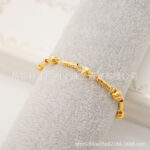 24K Gold-Plated Bamboo Bead Bracelet - Image 3