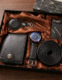 Black Set (Belt + Wallet + Watch + Keychain