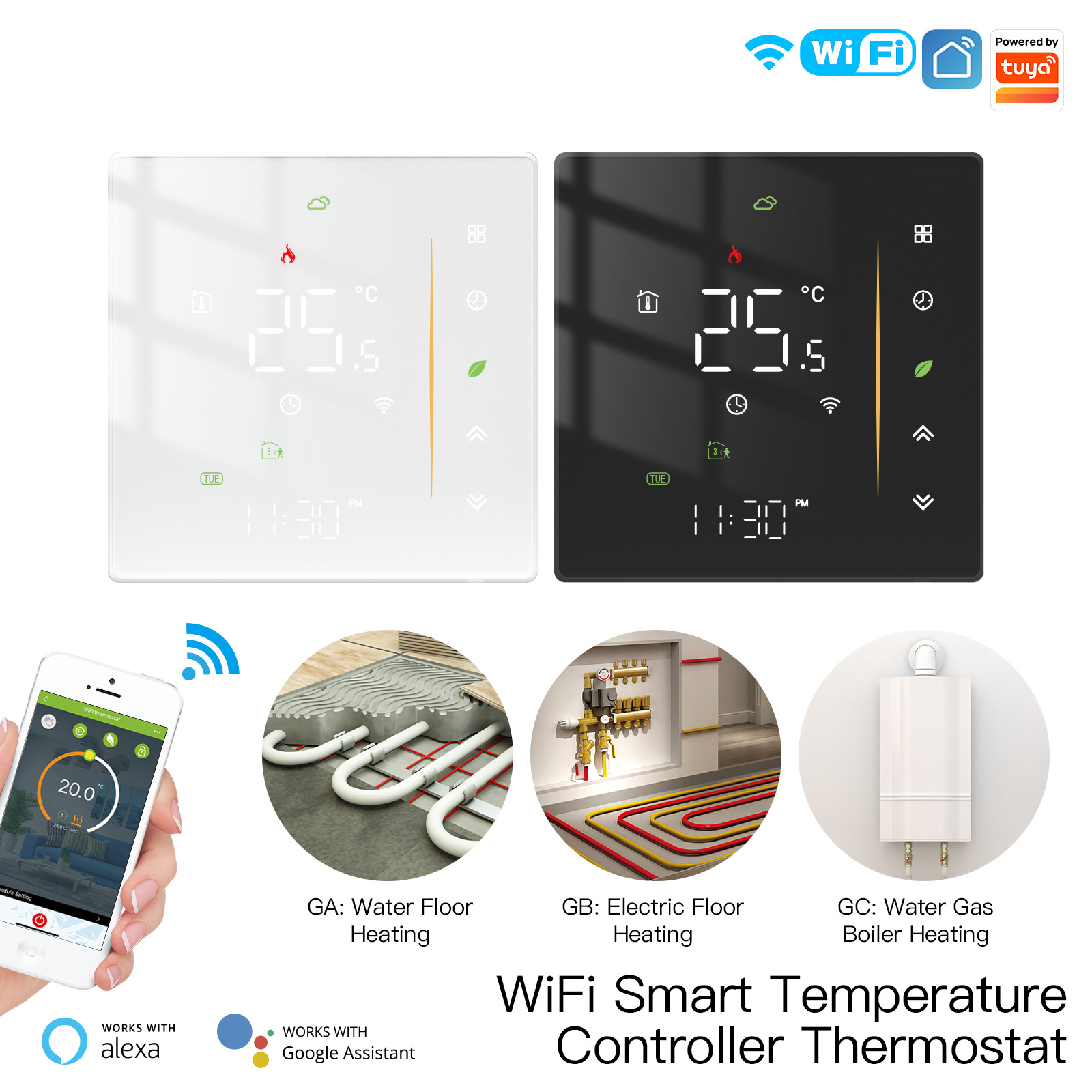 O1CN01iNHxYG1WerJwYYdQY_2210097392814-0-cib.jpg Tuya WiFi Zigbee Smart Thermostat - Image 1