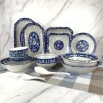 Blue and White Porcelain Tableware Collection - Ceramic Plates, Bowls & Spoons