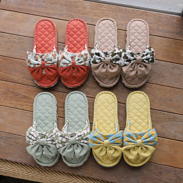 Handmade Bowknot Non-Slip Indoor Slippers