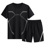 Men's Summer Short Sleeve T-Shirt and Shorts Set - Ice Silk Feel, Loose Fit, Casual Sportswear - Image 5