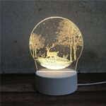 Forest Deer / White Base, USB Powered (Button Switch) Three Color Changing
