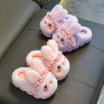 Kids Bunny Plush Winter Home Slippers - Image 3