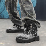 Men's High-Top Paisley Platform Martin Boots - Image 4