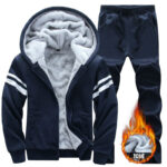 Men's Winter Fleece-Lined Hooded Sweatshirt and Pants Set - Thickened Casual Plus Size - Image 3