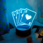 LOVE Playing Cards / USB 7 Color Touch Switch With Remote (black Base