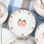 Cute Strawberry 8 Inch Rain Stone Plate Box