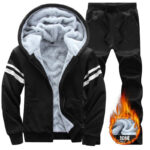 Men's Winter Fleece-Lined Hooded Sweatshirt and Pants Set - Thickened Casual Plus Size