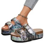 Women's Platform Sandals Metal Buckle Rivet - Image 5