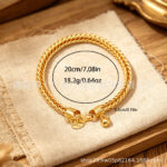 24K Gold-Plated Woven Chain Bracelet - Image 4