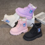 Kids' Cartoon Waterproof Leather Martin Boots - Image 3