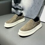 Frosted Leather Slip-On Platform Sneakers - Image 3
