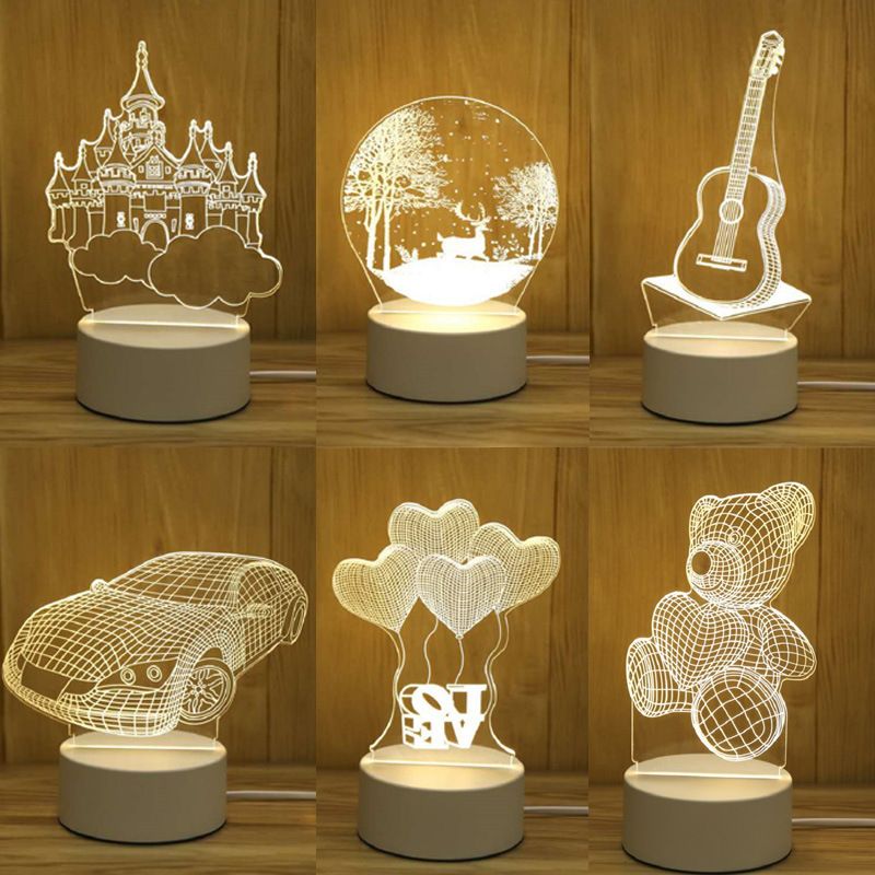O1CN01uq2jbN235wen8slQ7_2207912257205-0-cib.jpg 3D LED Night Light USB Powered Colorful Remote Control Table Lamp - Image 1