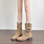 Women's Retro Suede Western Cowboy Boots - Image 6