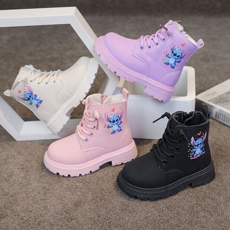 O1CN01wTORpn2GKE4oMF6xO_2512038996-0-cib.jpg Kids' Cartoon Waterproof Leather Martin Boots - Image 1