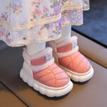 Kids Backless Fleece-Lined Waterproof Shoes - Image 3